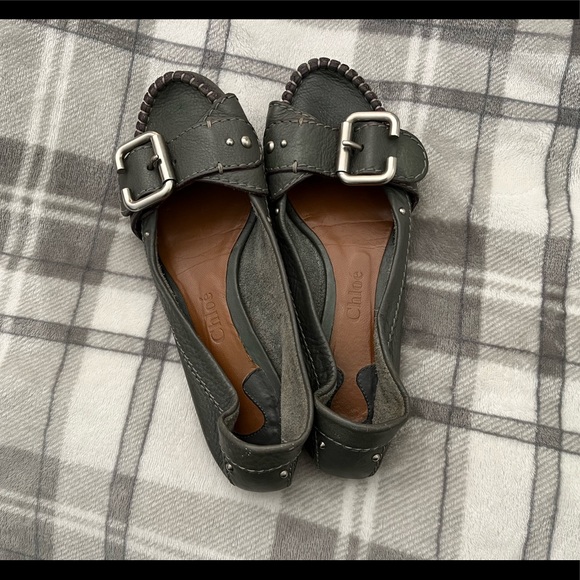 🌸Chloe paddington grey leather flats - Picture 3 of 8